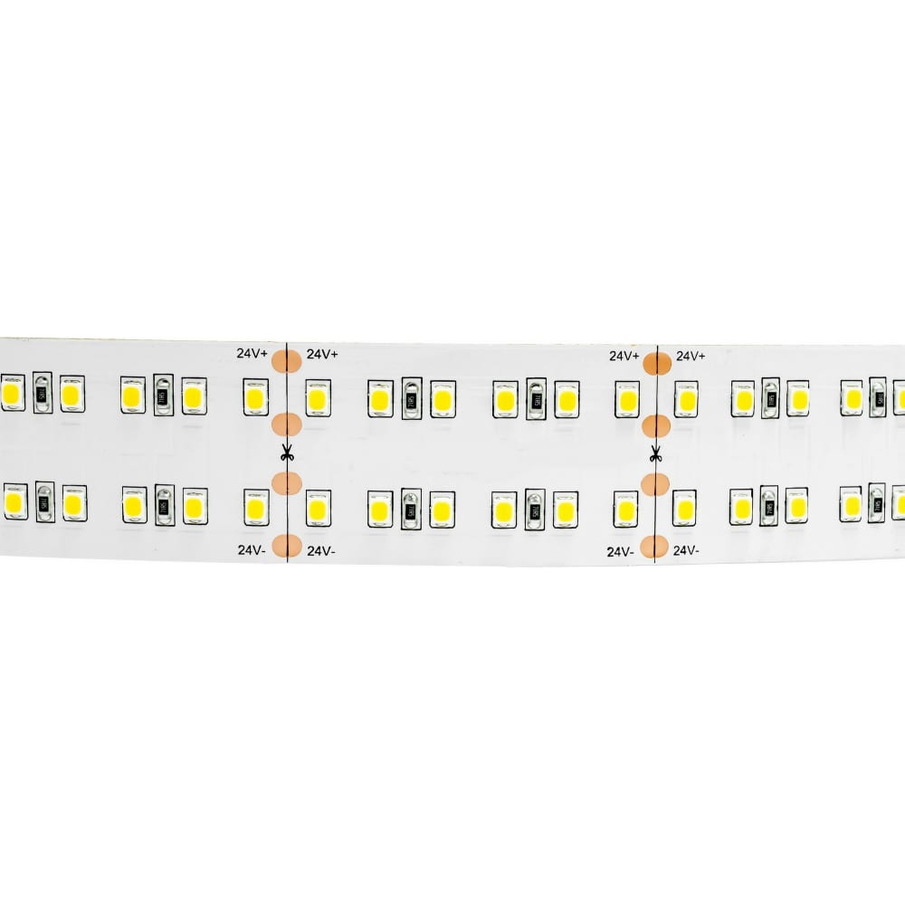 фото Светодиодная лента apeyron 24в, 42вт/м, smd2835, 240д/м, теплый белый 306