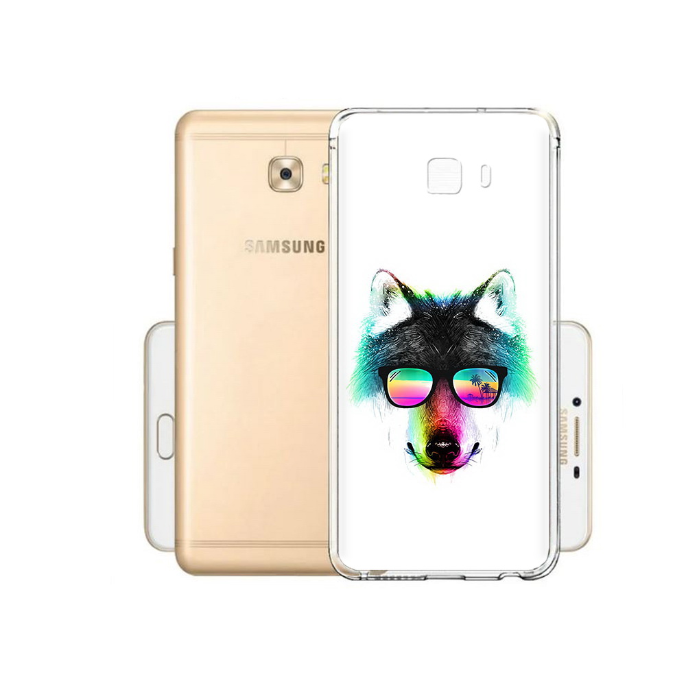 

Чехол MyPads Tocco для Samsung Galaxy C9 Pro радужный волк, Прозрачный, Tocco
