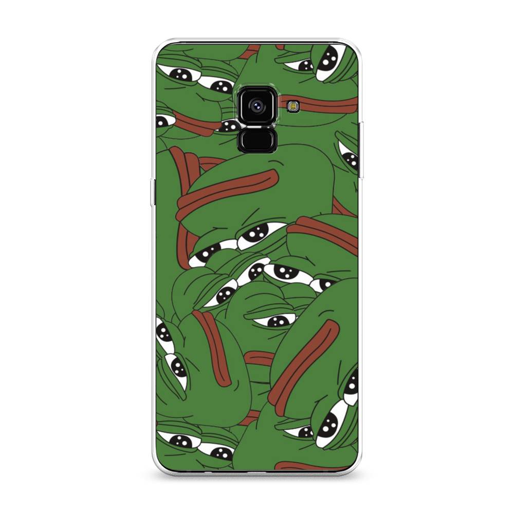 

Чехол Awog на Samsung Galaxy A8 + "Печальный frog", Зеленый;белый, 25550-9