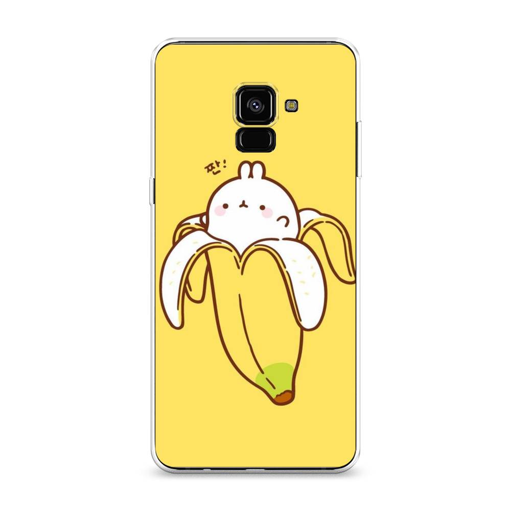 

Чехол Awog на Samsung Galaxy A8 + "Зайчик-бананчик", Желтый;белый, 25550-2