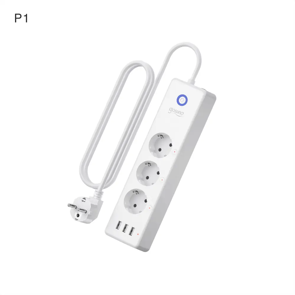 Сетевой фильтр Gosund Smart Plug P1 3 розетки с заземлением 65x40 мм 1 м 3680 Вт цвет масляный фильтр x smart daimler ag city coupe cabrio fortwo fortwo mann filter