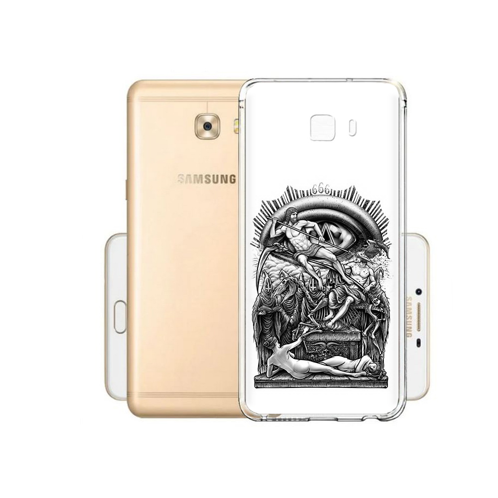 

Чехол MyPads Tocco для Samsung Galaxy C9 Pro оракул черно белый, Прозрачный, Tocco
