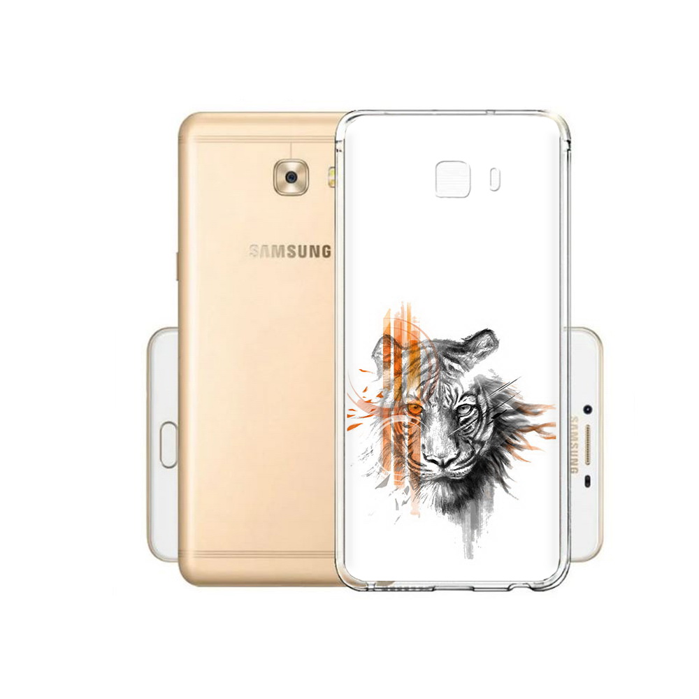

Чехол MyPads Tocco для Samsung Galaxy C9 Pro огненный тигр, Прозрачный, Tocco