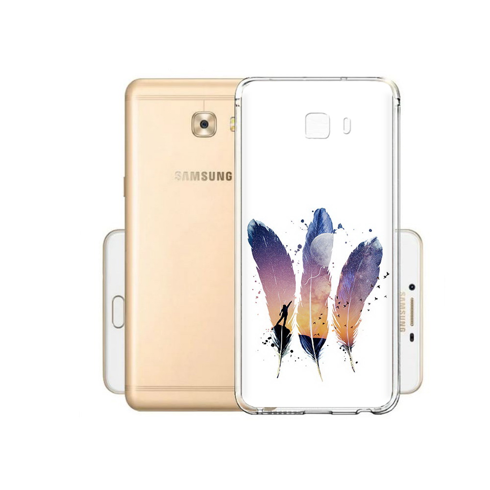 

Чехол MyPads Tocco для Samsung Galaxy C9 Pro небесные перья, Прозрачный, Tocco