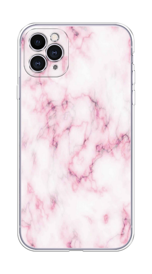 

Чехол на Apple iPhone 11 Pro Max "Мрамор с розовым", Белый;розовый, 12250-1
