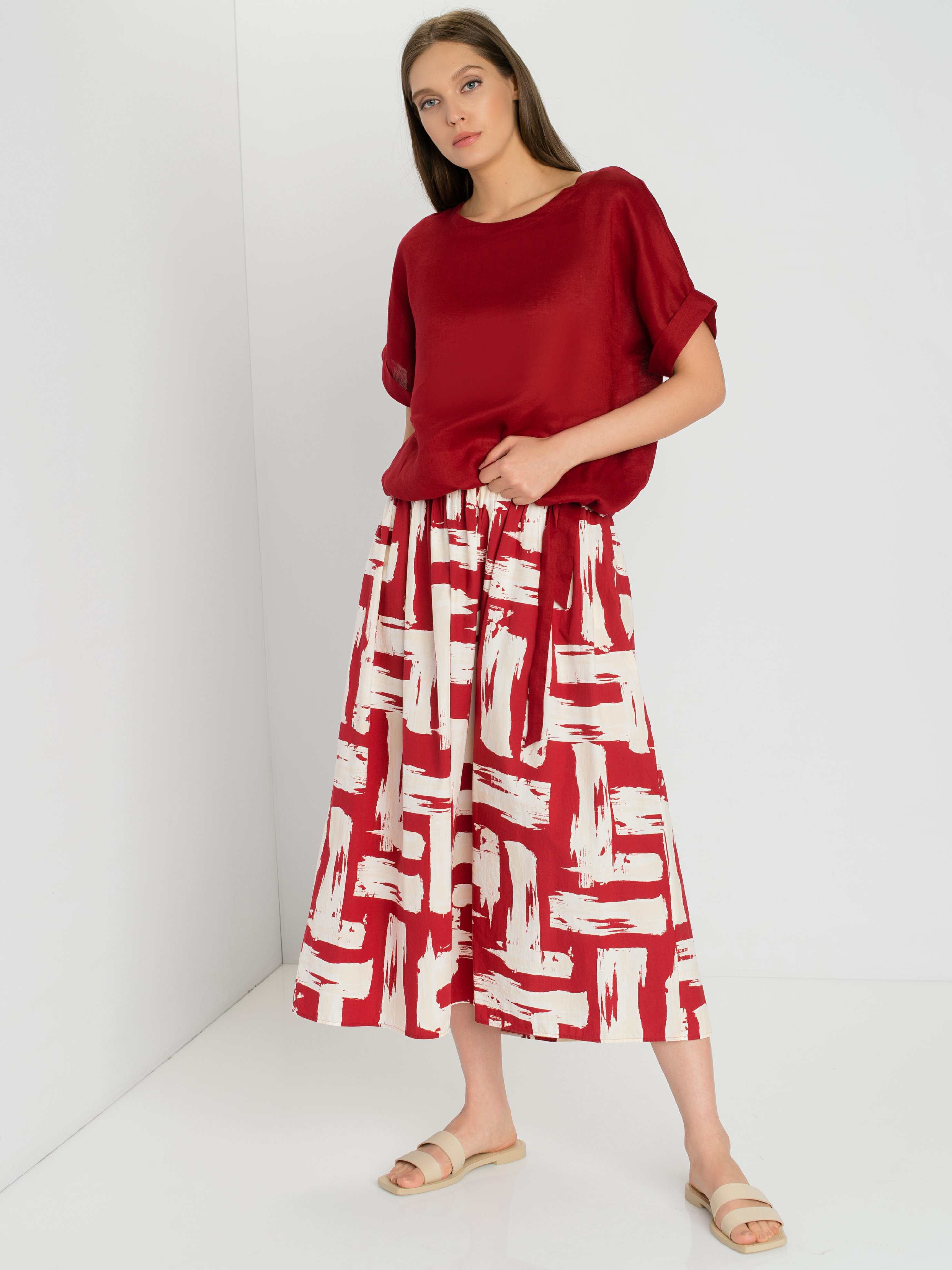

Юбка женская Gerry Weber 710016-31509-6122 красная 46, 710016-31509-6122