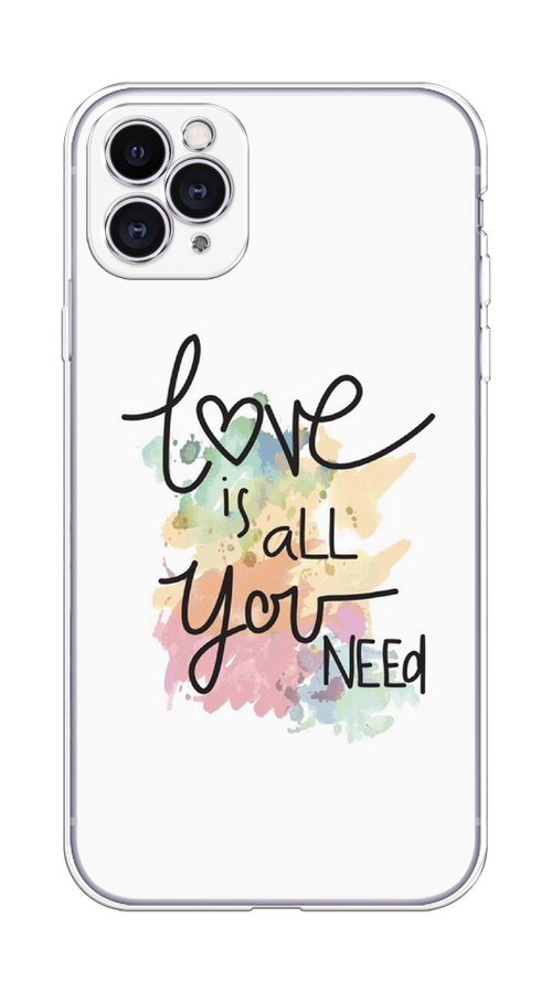 

Чехол на Apple iPhone 11 Pro Max "Love is all you need", Белый;черный;зеленый, 12250-1