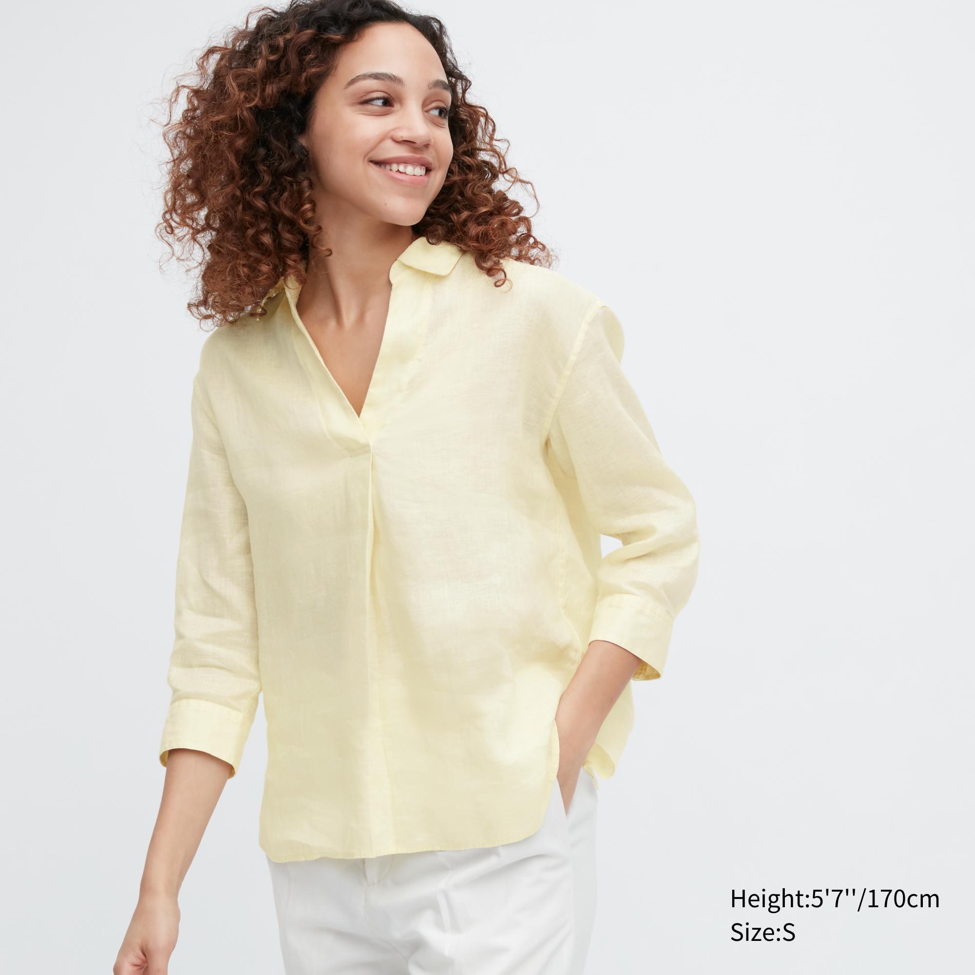 

Блуза женская UNIQLO 455750COL40 бежевая XS (доставка из-за рубежа), Бежевый, 455750COL40