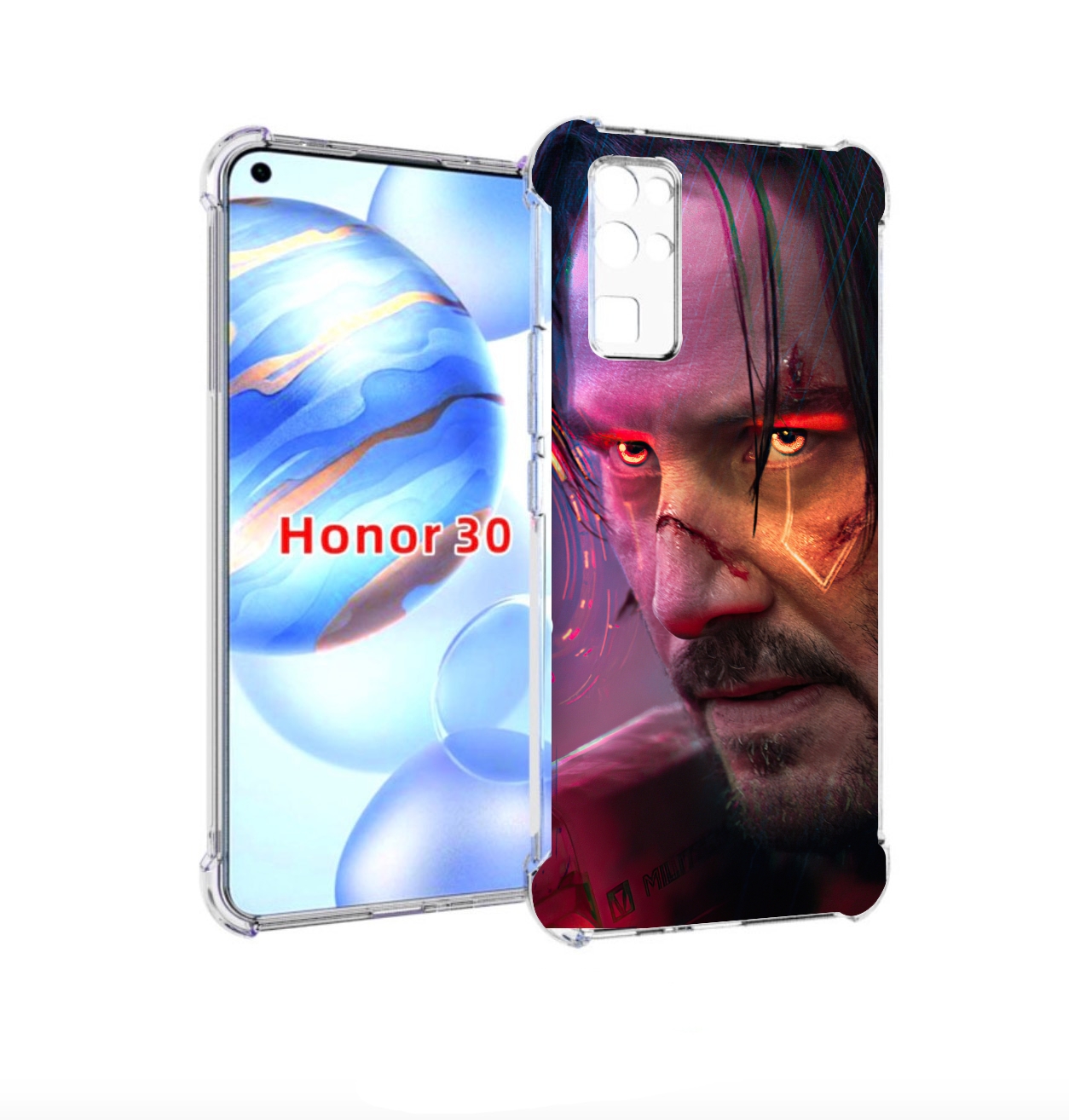 

Чехол бампер MyPads cyberpunk 2077 Джонни Сильверхенд для Honor, Прозрачный, Tocco