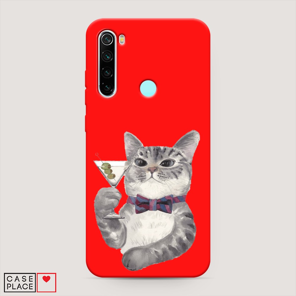 

Матовый силиконовый чехол "Кот джентльмен" на Xiaomi Redmi Note 8, Кот джентльмен