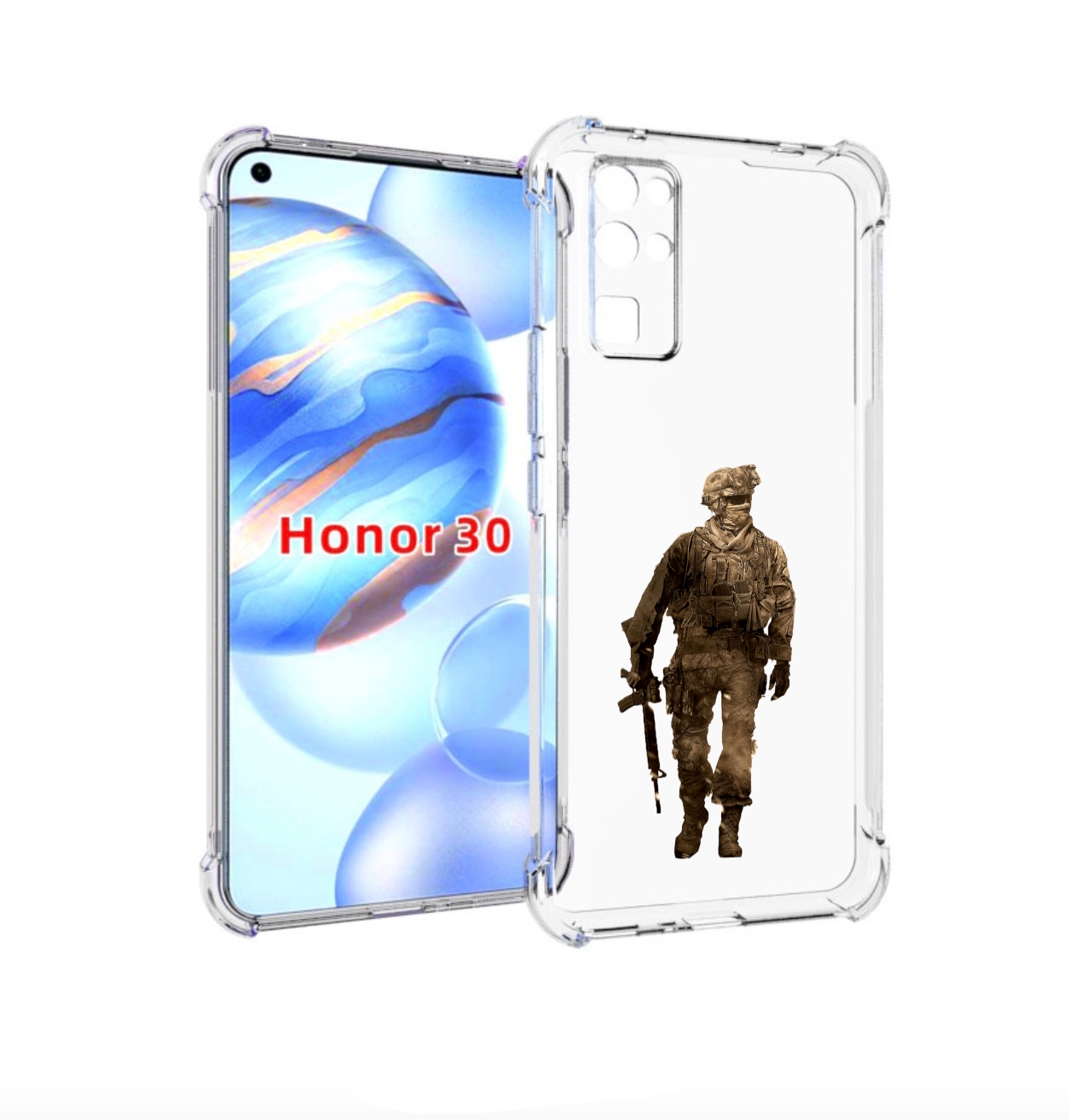 

Чехол бампер MyPads call-of-duty мужской для Honor 30 (BMH-AN10), Прозрачный, Tocco