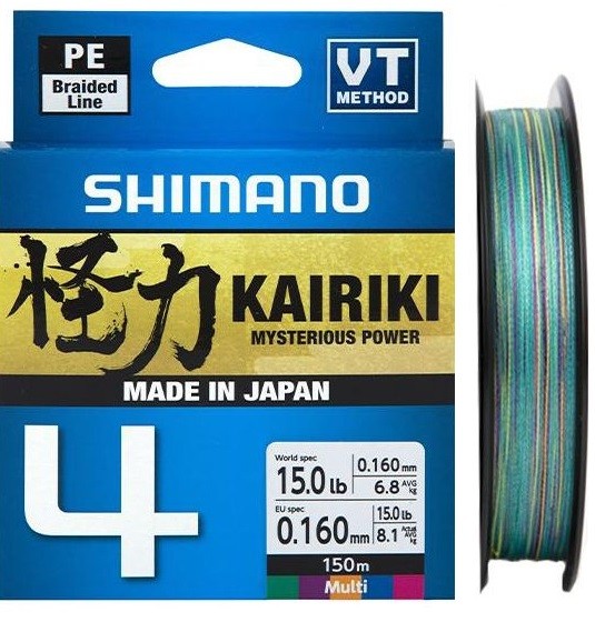 Леска Shimano Kairiki 4, 150м, 11,6кг, разноцветная