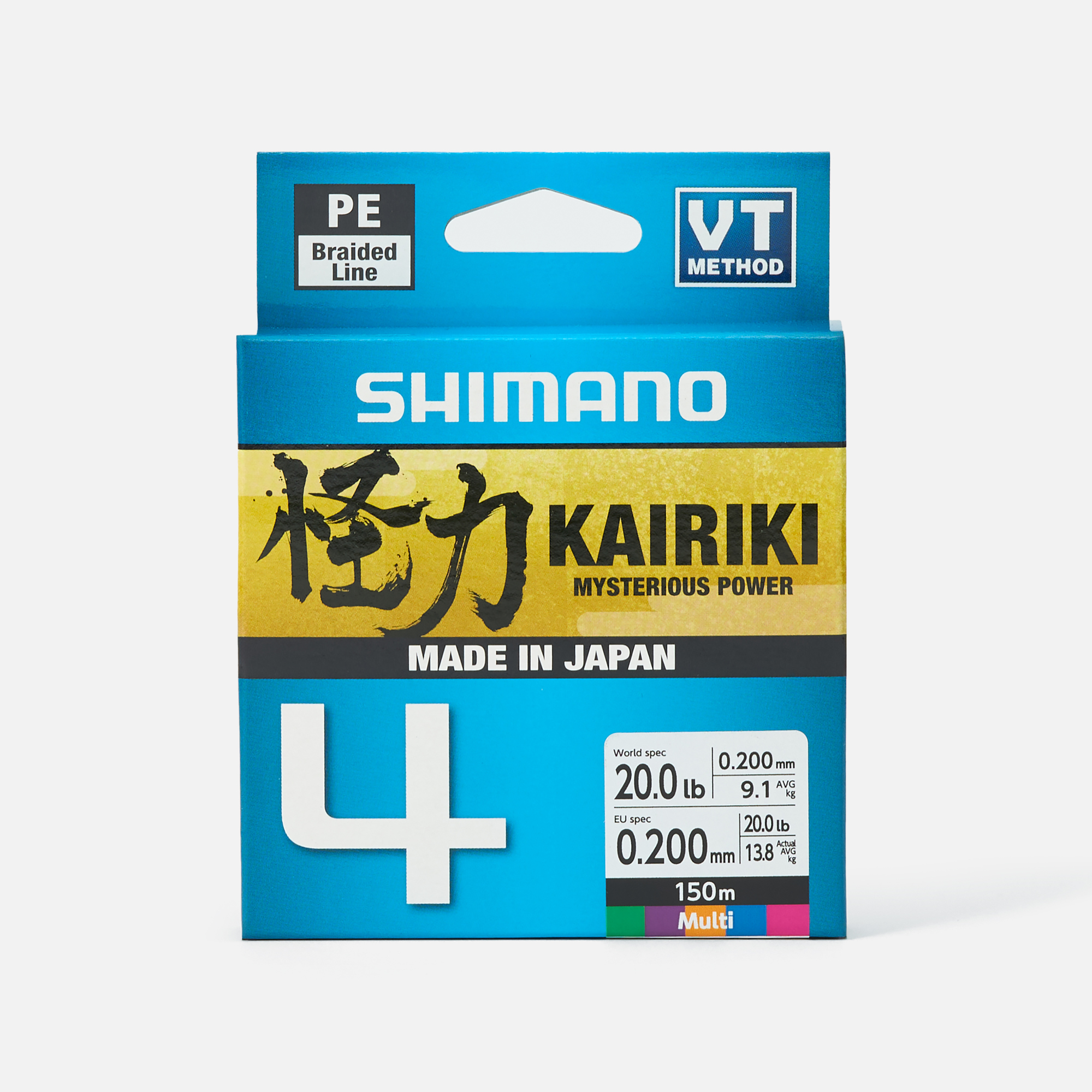 Леска Shimano Kairiki 4, 150м, 11,6кг, разноцветная