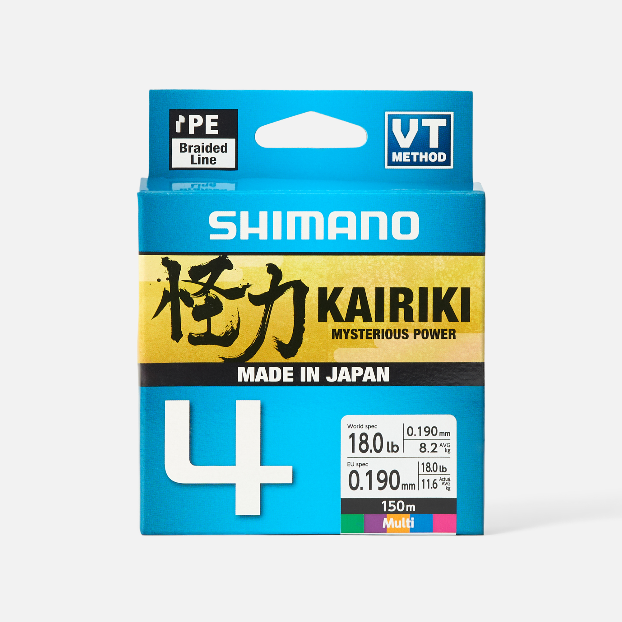 Леска Shimano Kairiki 4, 150м, 11,6кг, разноцветная