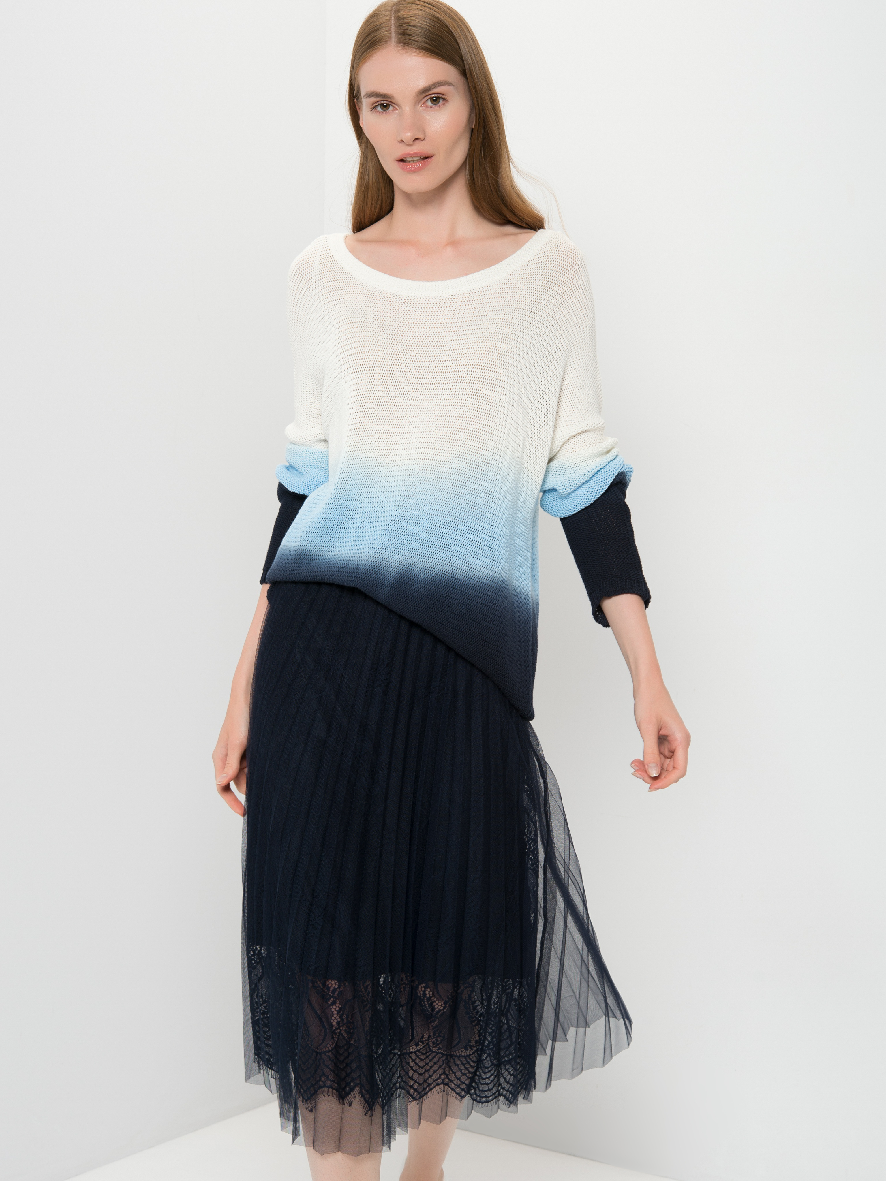 

Юбка женская Gerry Weber 710010-31427-80890 синяя 44, 710010-31427-80890