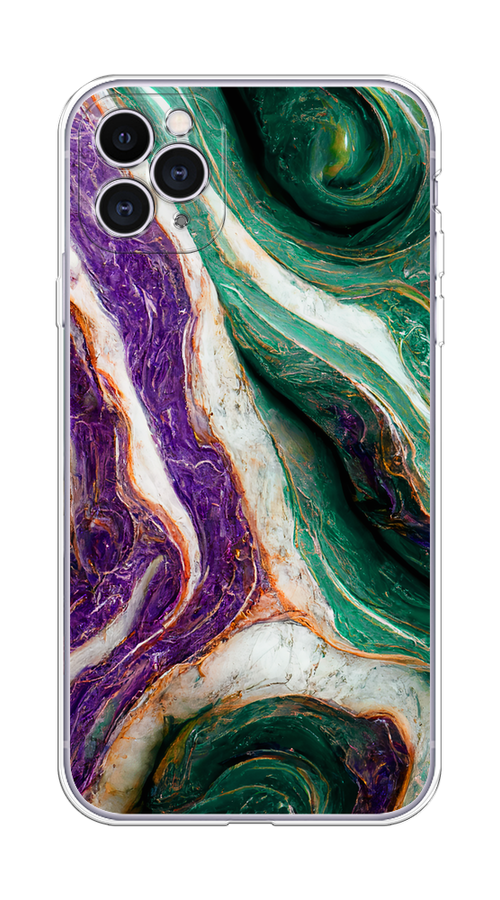 

Чехол на Apple iPhone 11 Pro Max "Фиолетово-зеленый мрамор", 12250-1