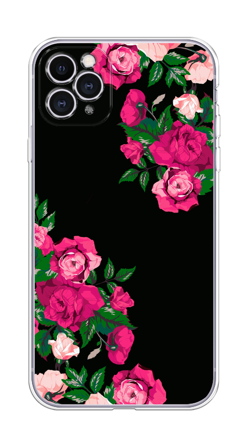 

Чехол на Apple iPhone 11 Pro Max "Розы фуксия", Черный;розовый;зеленый, 12250-1