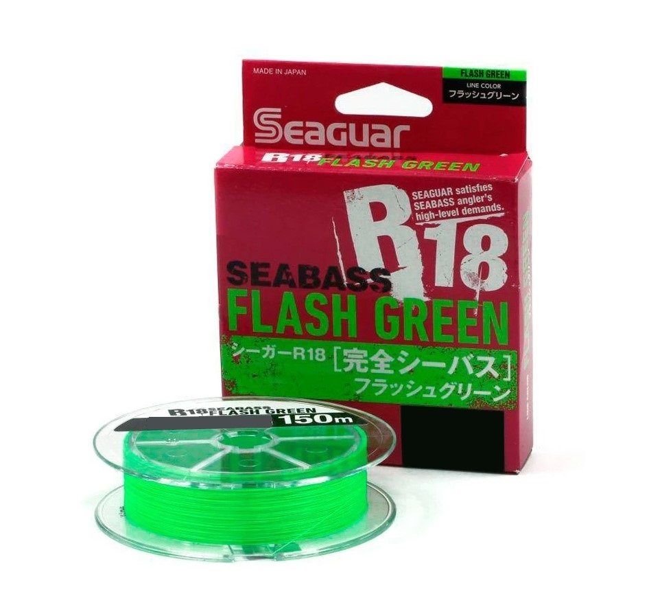 Леска (шнур) SEAGUAR R-18 KANZEN SEABASS FLASH GREEN X8 (SR18KSFG8002 (150 м 0,148мм)