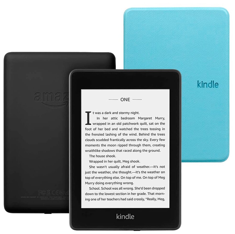 

Электронная книга Amazon Kindle Paperwhite 2018 8Gb Black + Чехол UltraSlim голубой, Kindle Paperwhite 2018