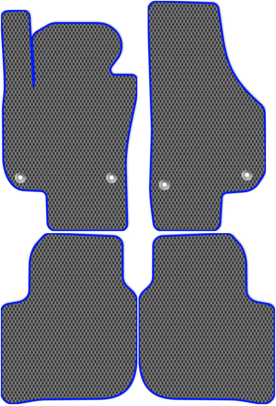 

Коврики ЭВА в салон для Skoda Superb 2 2008 - 2015, 4 шт. серый, синий кант, 4407-S4YL-H