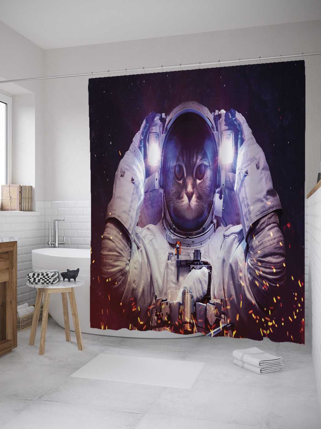 

Штора (занавеска) для ванной JoyArty "Звездные войны" из сатена, 180х200 см с крючками, Зеленый