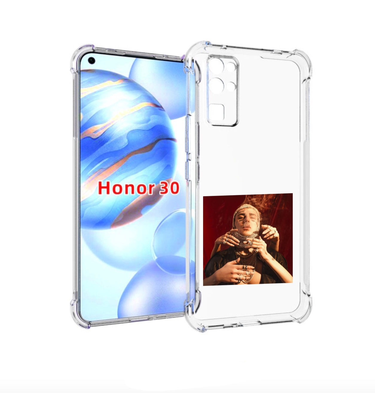 

Чехол бампер MyPads Slime face для Honor 30 (BMH-AN10) противоуд, Прозрачный, Tocco