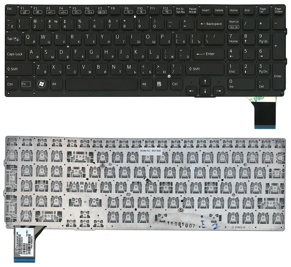 

Клавиатура для ноутбуков Sony Vaio VPC-SE Series, Русская, Чёрная