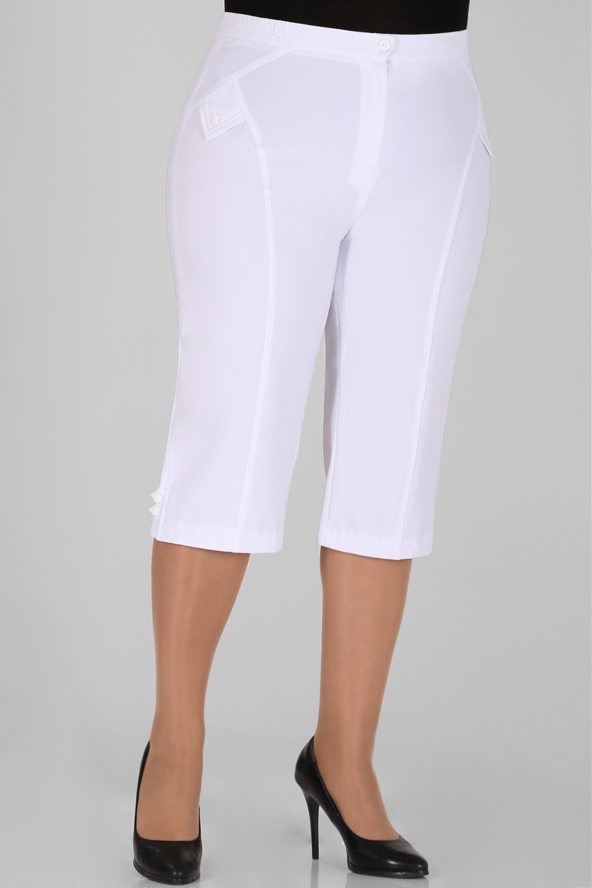 

Бриджи женские AlmondShop ИК191-30-21.С1 белые 50 RU, ИК191-30-21.С1