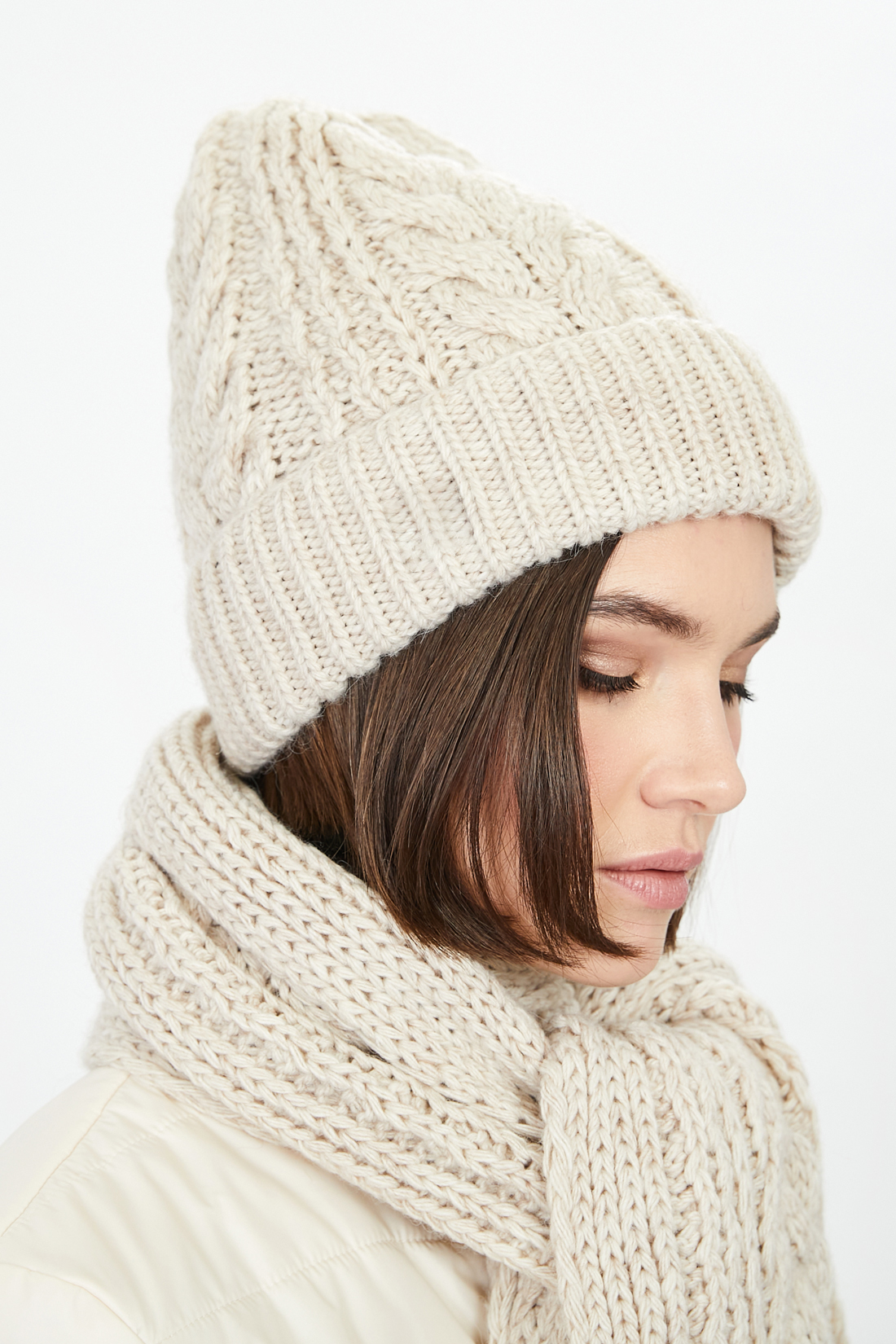 

Шапка женская Baon B341503 cold almond melange, р. 56, B341503