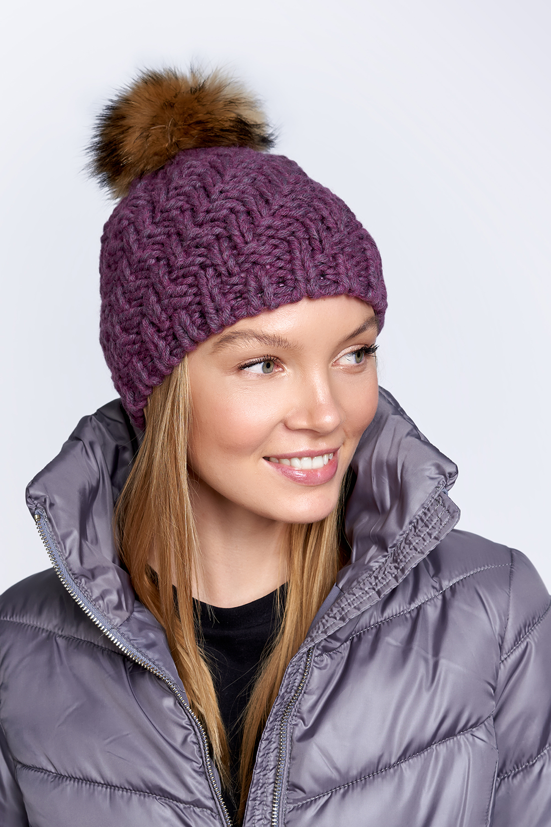 

Шапка женская Baon B348521 plum melange, р. 56, B348521