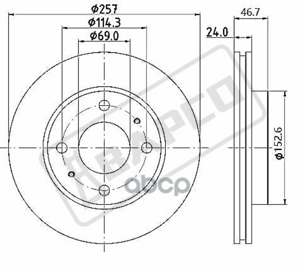 

Диск Тормозной Передний Вентилируемый BAPCO арт. BD0361