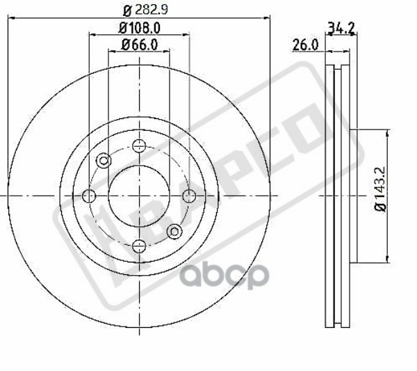 

Диск Тормозной Передний Вентилируемый BAPCO арт. BD0298