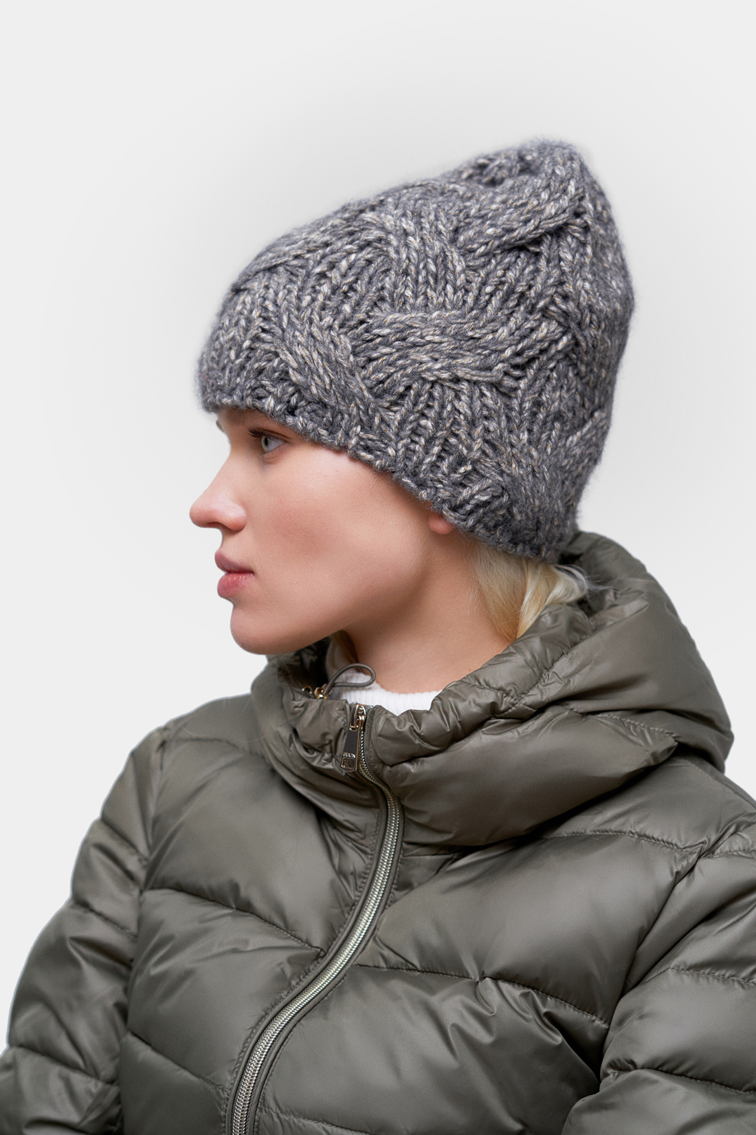 

Шапка женская Baon B340632 grey melange, р, Серый, B340632