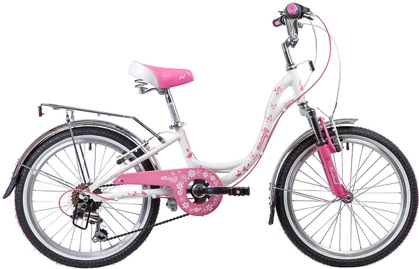 фото Велосипед novatrack "butterfly" (цвет: белый/розовый, 20")