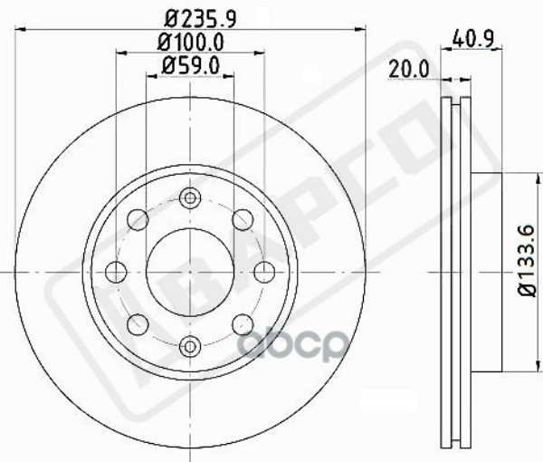 

Диск Тормозной Передний Вентилируемый BAPCO арт. BD0207