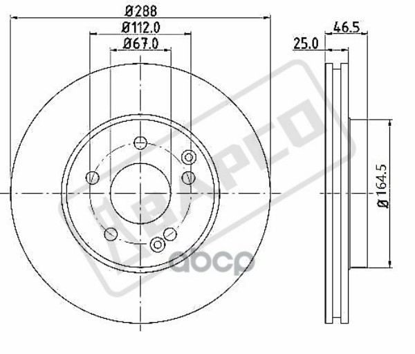 

Диск Тормозной Передний Вентилируемый BAPCO арт. BD0174