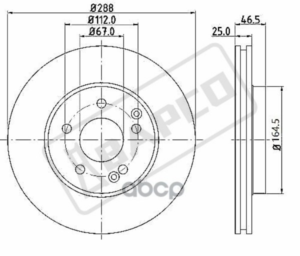 Диск Тормозной Передний Вентилируемый BAPCO арт. BD0174