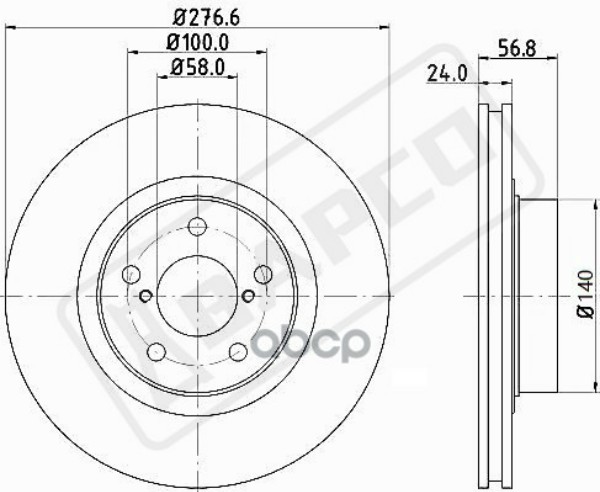 Диск Тормозной Передний Вентилируемый BAPCO арт. BD0038