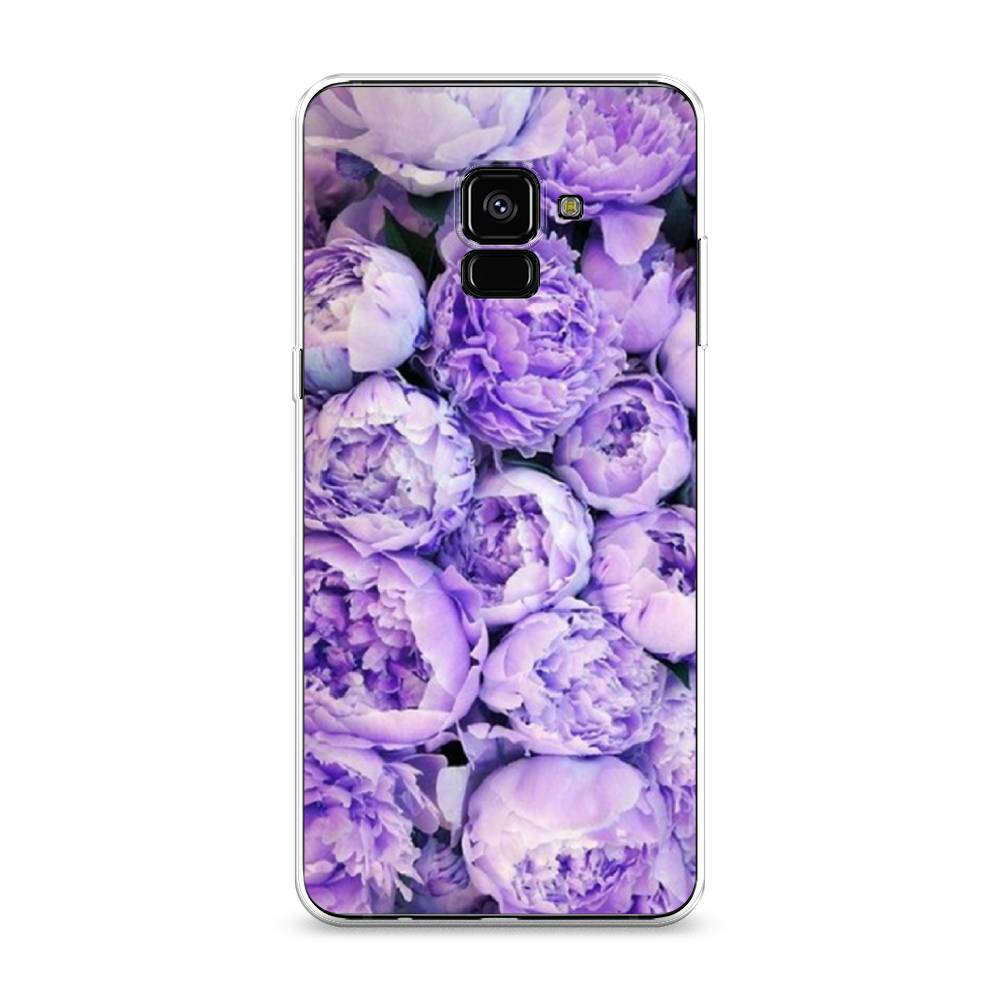 

Чехол Awog на Samsung Galaxy A8 + "Пионы сиреневые", Фиолетовый;голубой, 25550-8
