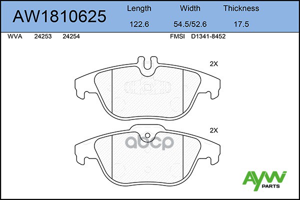 

Тормозные колодки AywiParts дисковые AW1810625
