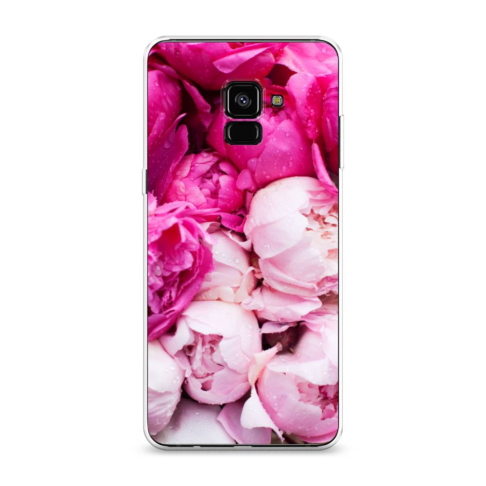 фото Чехол awog "пионы розово-белые" для samsung galaxy a8 +