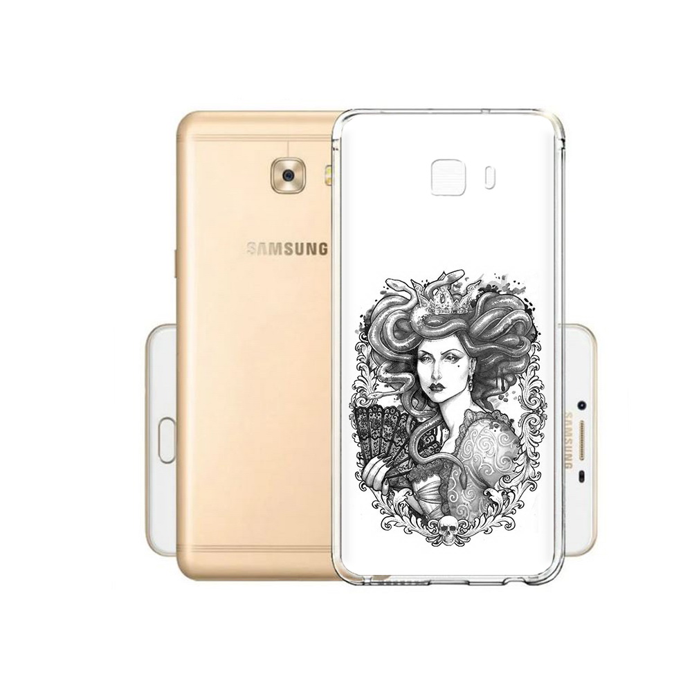 

Чехол MyPads Tocco для Samsung Galaxy C9 Pro медуза черно белый, Прозрачный, Tocco
