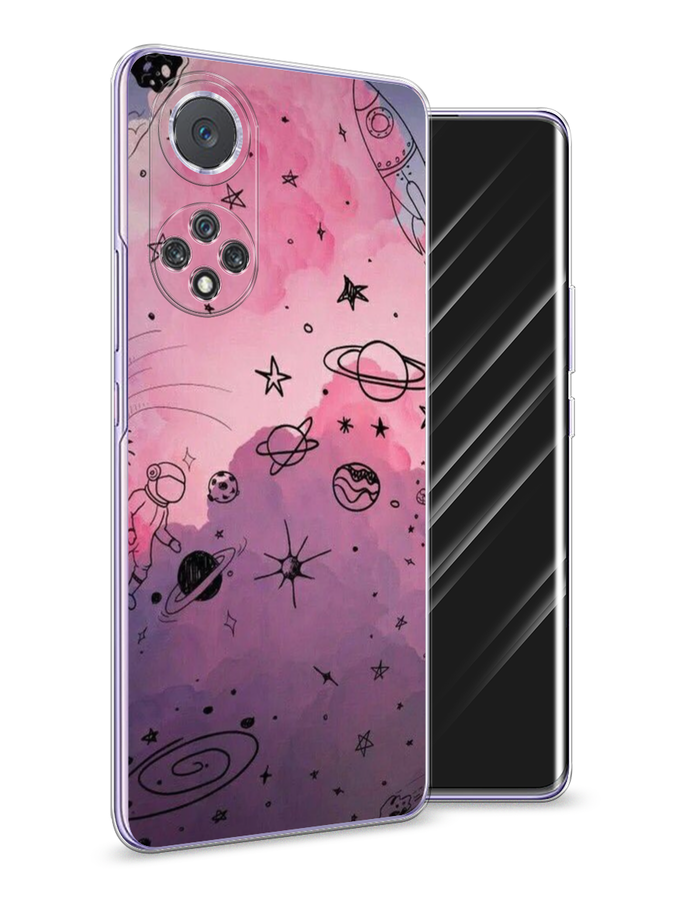 

Чехол Awog на Huawei Nova 9 "Радуга планет 3", Черный;розовый, 6106150-4