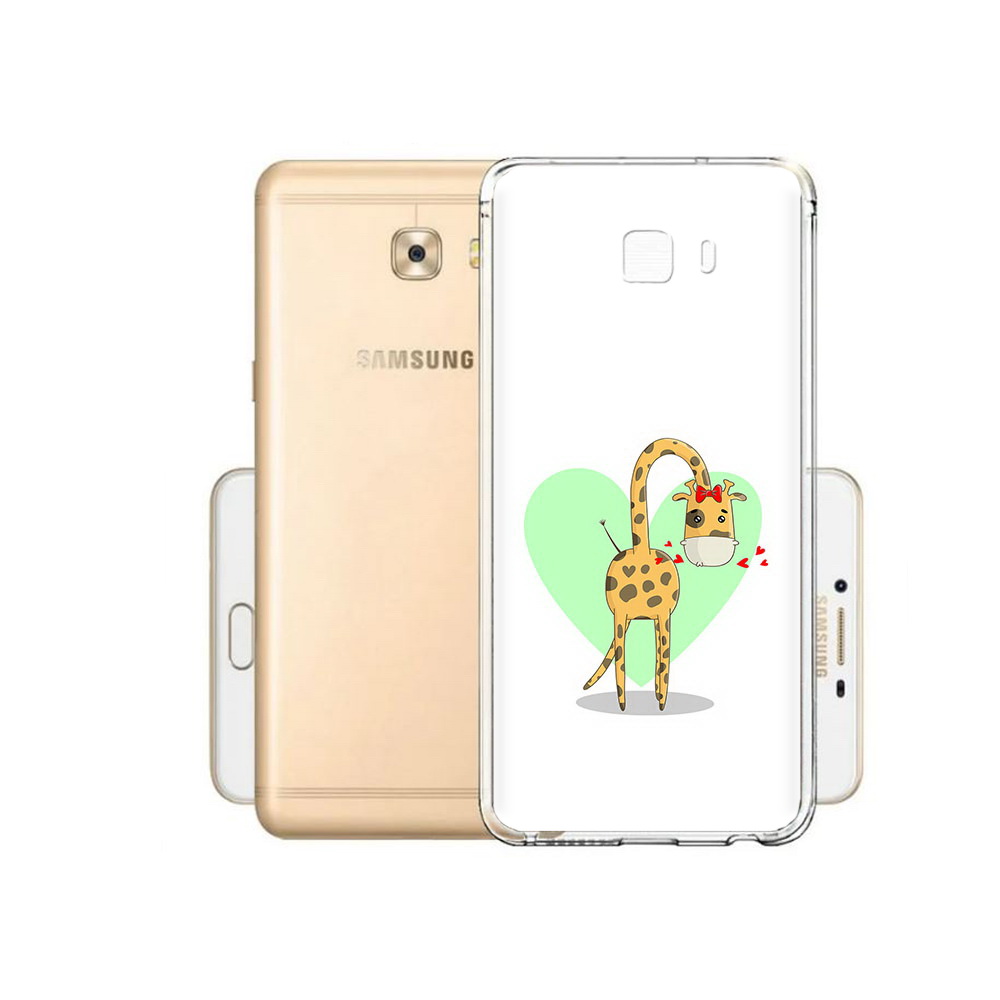 

Чехол MyPads Tocco для Samsung Galaxy C9 Pro Влюбленный жираф 14 февраля, Прозрачный, Tocco
