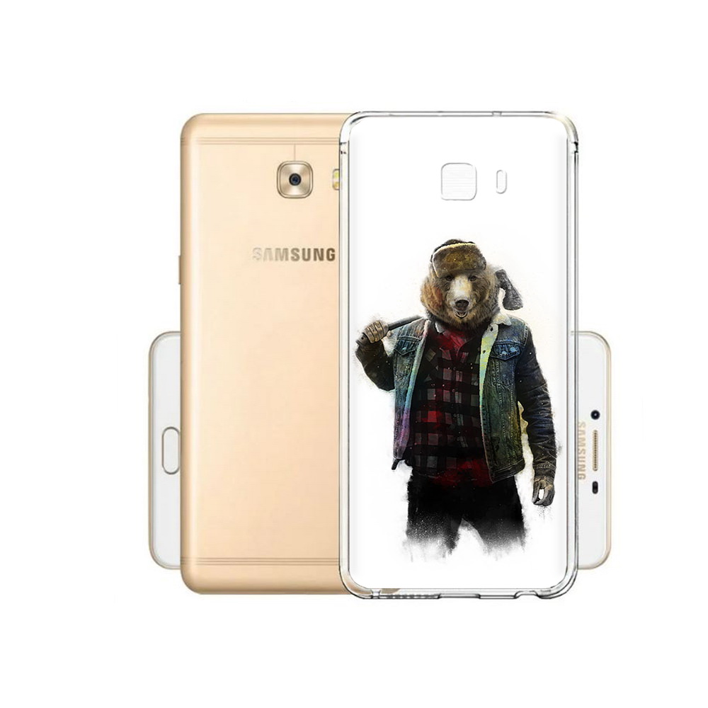 

Чехол MyPads Tocco для Samsung Galaxy C9 Pro медведь с топором, Прозрачный, Tocco
