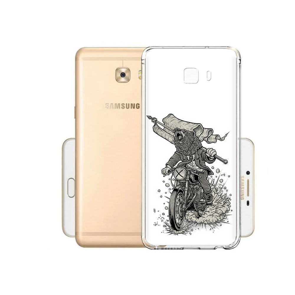 

Чехол MyPads Tocco для Samsung Galaxy C9 Pro медведь на мотоцикле, Прозрачный, Tocco