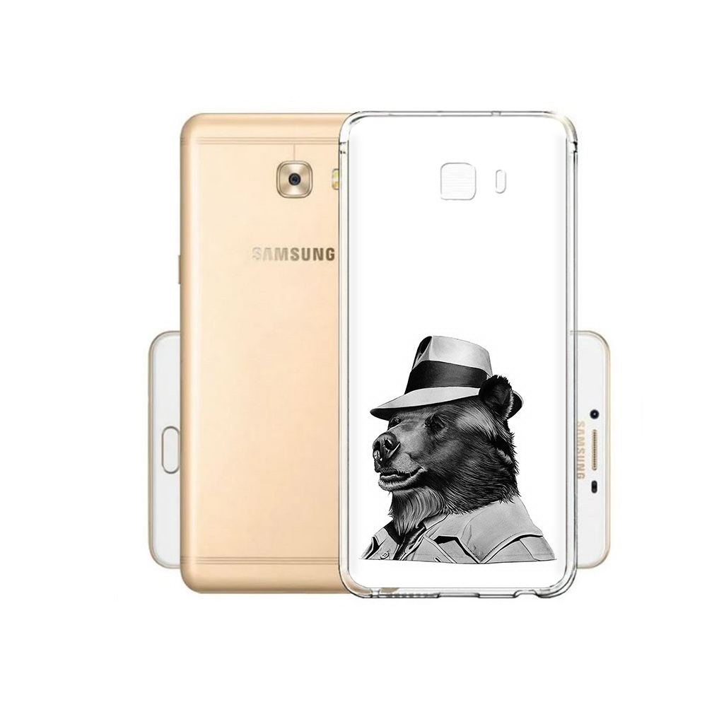 Чехол MyPads Tocco для Samsung Galaxy C9 Pro медведь в шляпе
