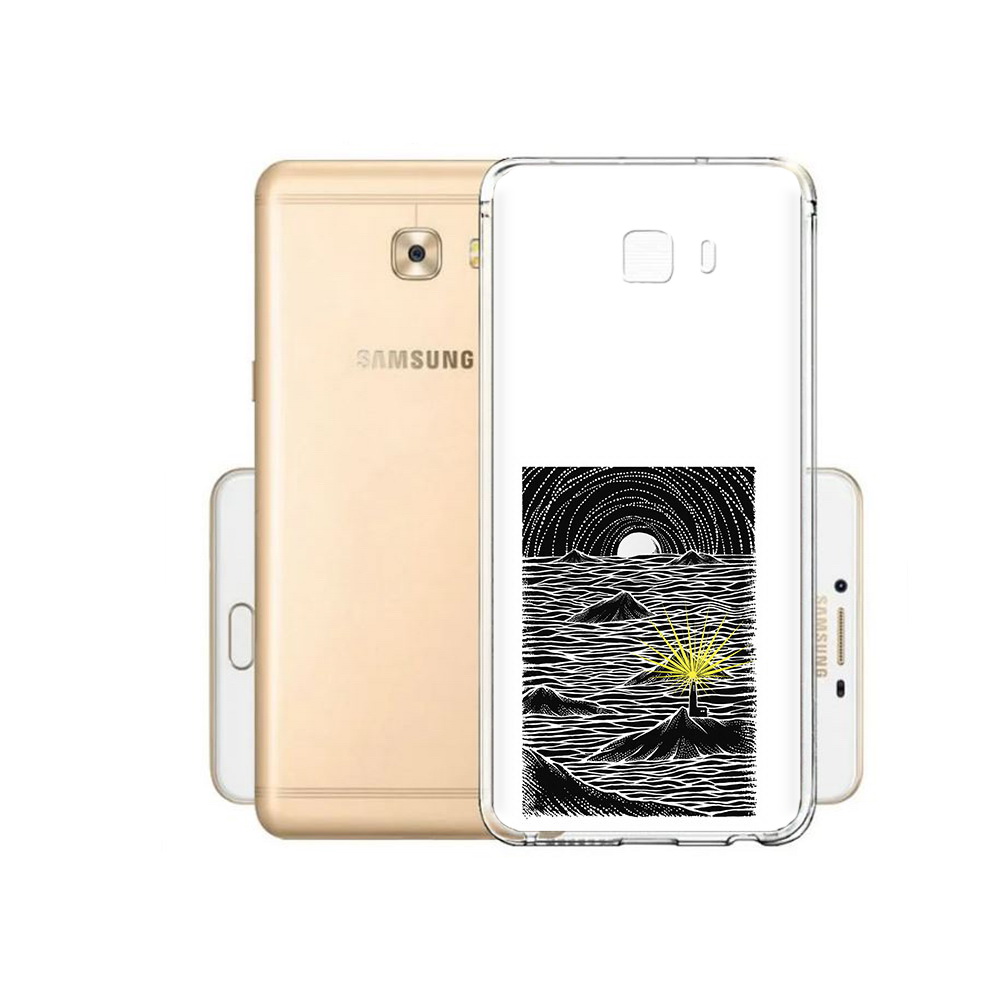 

Чехол MyPads Tocco для Samsung Galaxy C9 Pro маяк в черно белом море, Прозрачный, Tocco