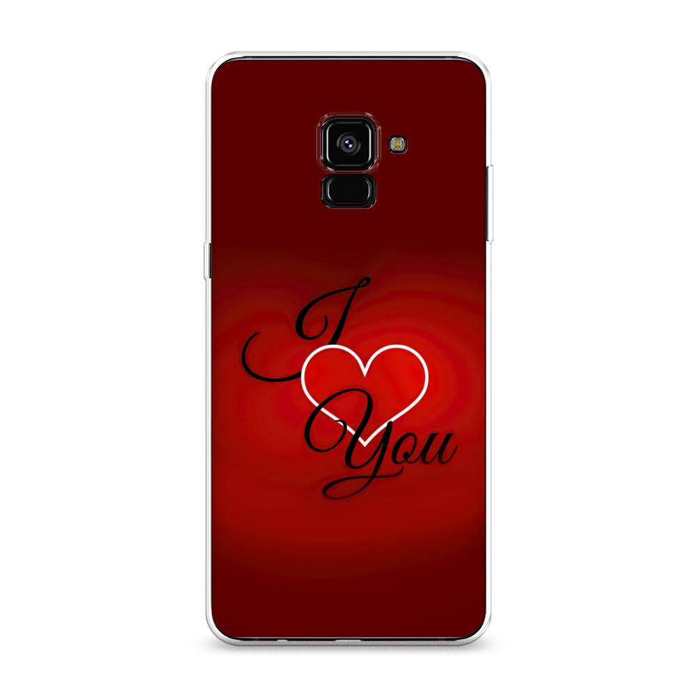 

Чехол Awog на Samsung Galaxy A8 + "I love you 3", Красный;черный, 25550-6