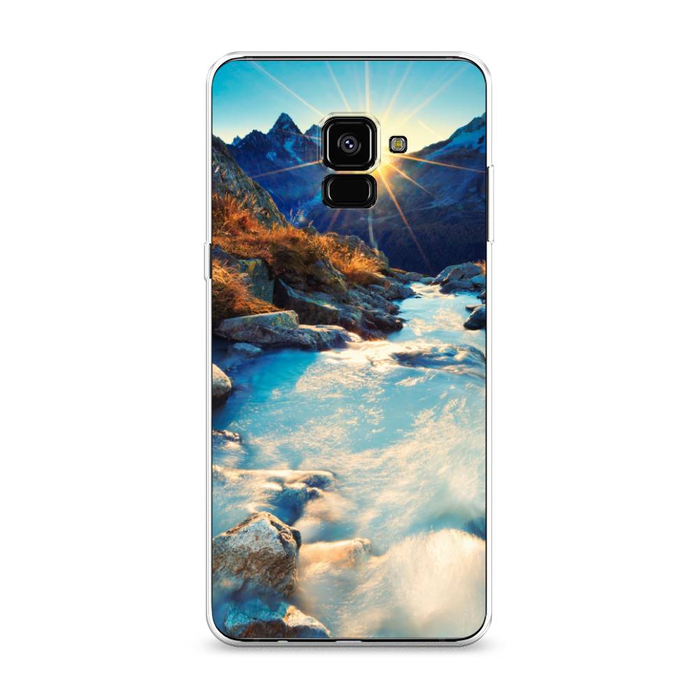 

Чехол Awog на Samsung Galaxy A8 + "Восход 7", Коричневый;белый;голубой, 25550-4